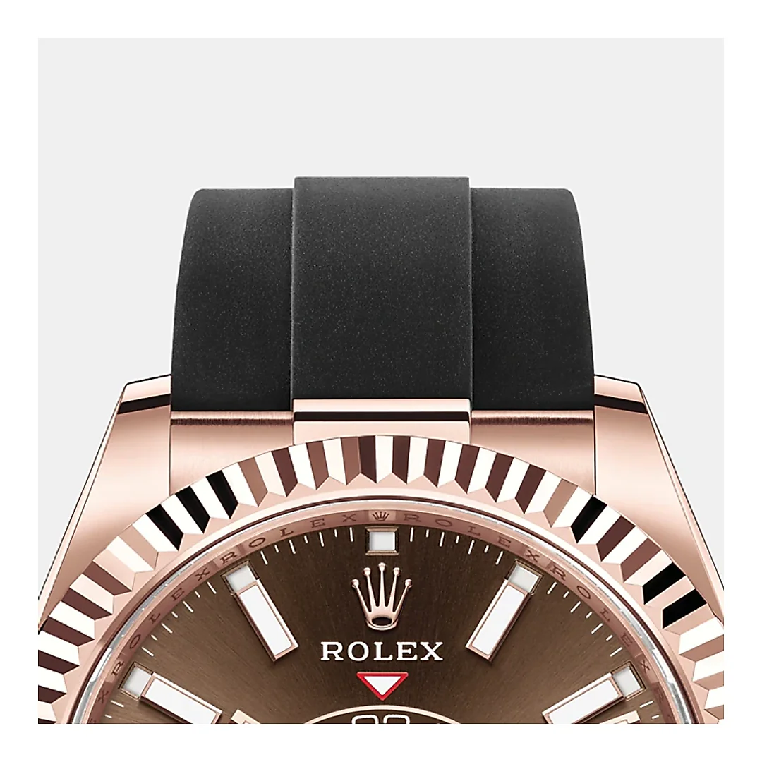Rolex Sky-Dweller 42mm, 18k Everose Gold, Oysterflex, Ref# 326235-0005