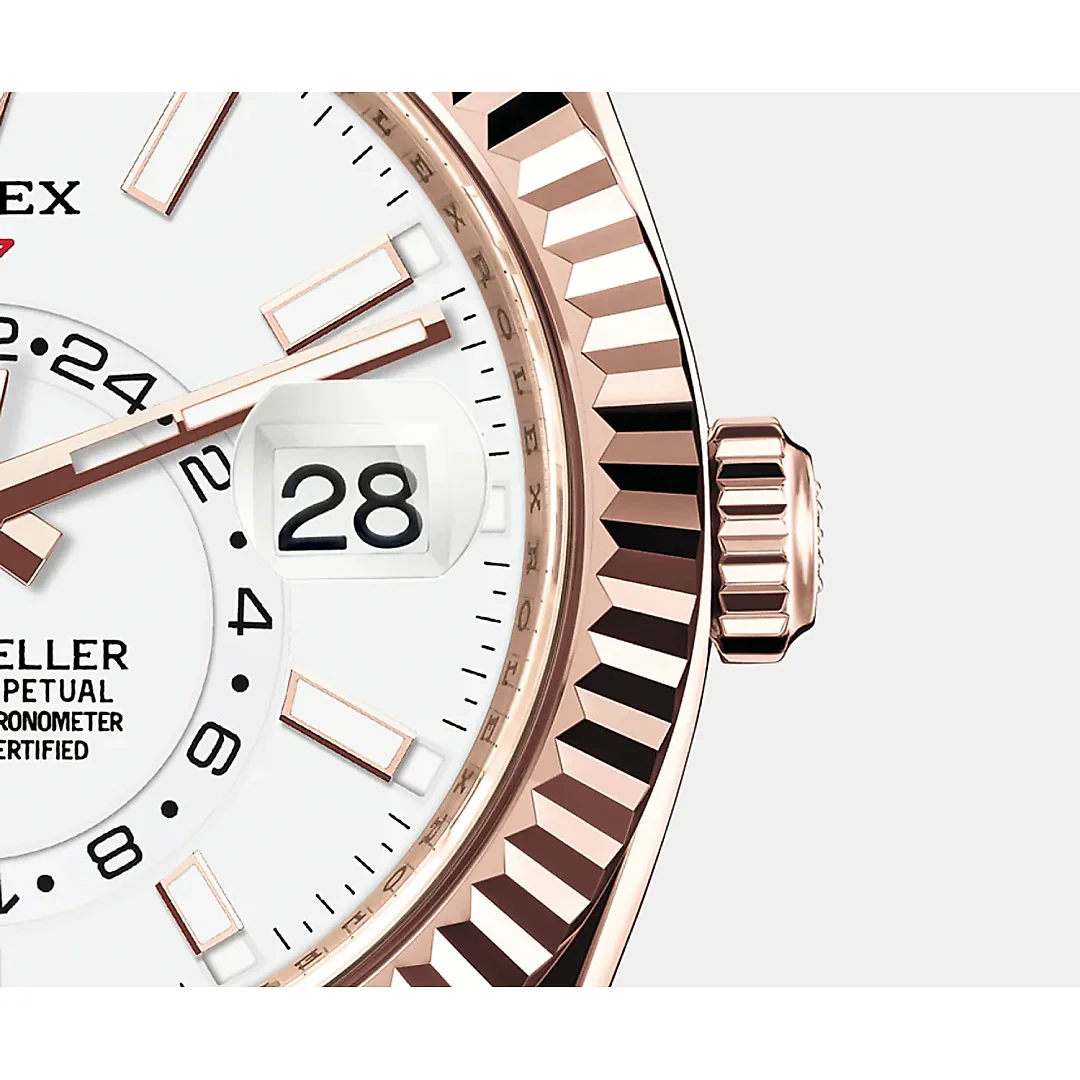 Rolex Sky-Dweller 42mm, 18k Everose Gold, Oysterflex, Ref# 326235-0004