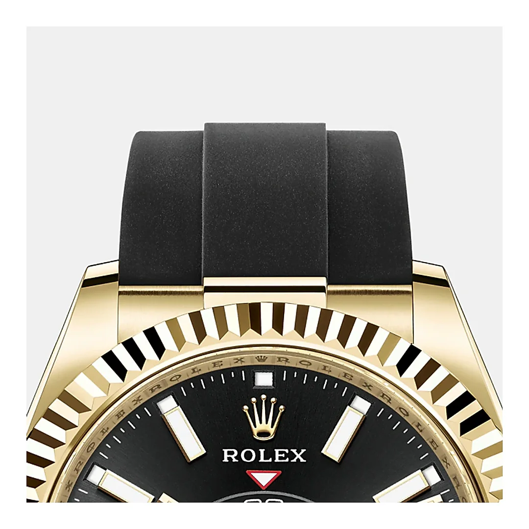 Rolex Sky-Dweller 42mm, 18k Yellow Gold, Oysterflex, Ref# 326238-0009