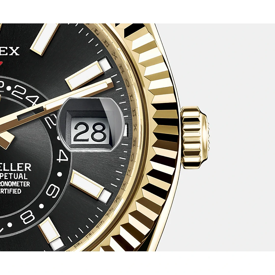 Rolex Sky-Dweller 42mm, 18k Yellow Gold, Oysterflex, Ref# 326238-0009