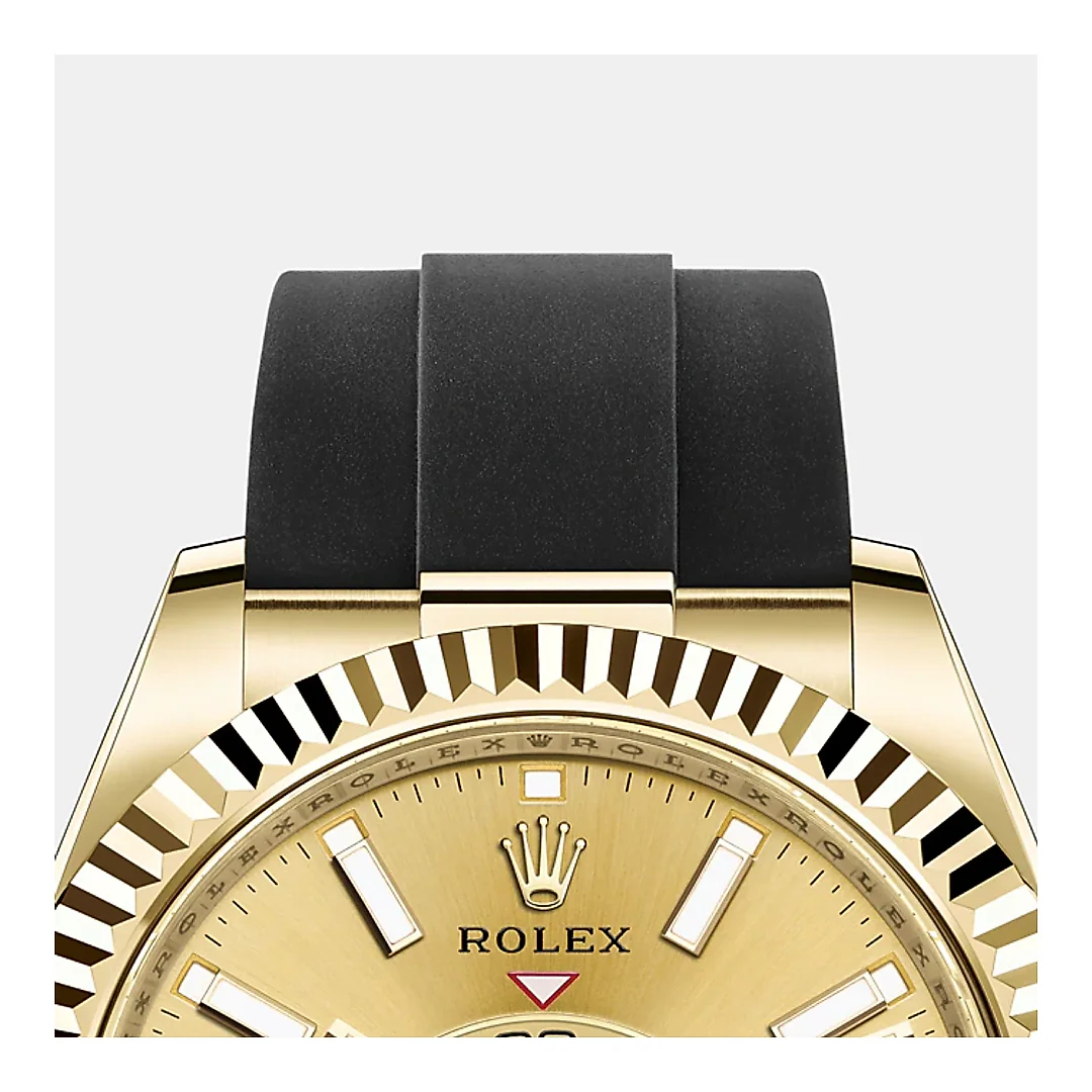 Rolex Sky-Dweller 42mm, 18k Yellow Gold, Oysterflex, Ref# 326238-0007