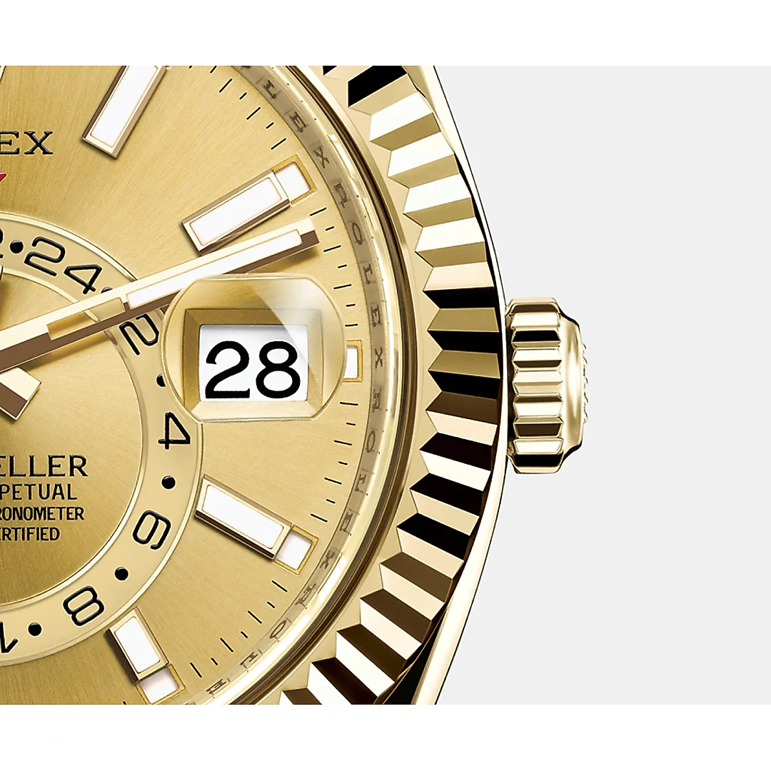 Rolex Sky-Dweller 42mm, 18k Yellow Gold, Oysterflex, Ref# 326238-0007