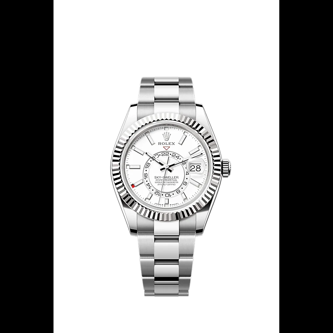 Rolex Sky-Dweller, 42mm, Oystersteel and 18k White Gold, White, Oyster, Ref# 336934-0003