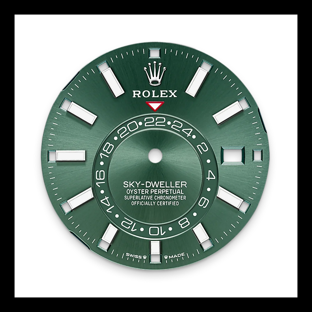 Rolex Sky-Dweller, 42mm, Oystersteel and 18k White Gold, Green, Jubilee, Ref# 336934-0002