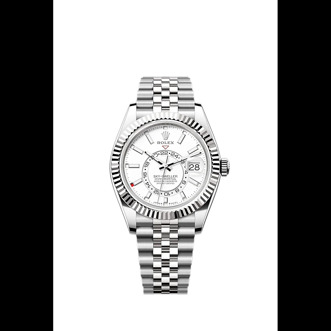 Rolex Sky-Dweller, 42mm, Oystersteel and 18k White Gold, White, Jubilee, Ref# 336934-0004