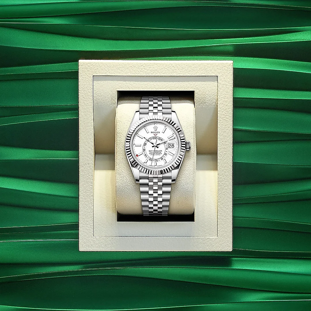 Rolex Sky-Dweller, 42mm, Oystersteel and 18k White Gold, White, Jubilee, Ref# 336934-0004