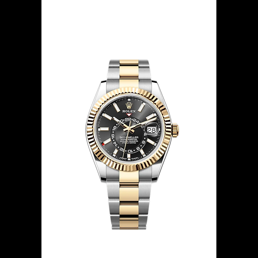 Rolex Sky-Dweller, 42mm, Oystersteel and 18k Yellow Gold, Black, Oyster, Ref# 336933-0003