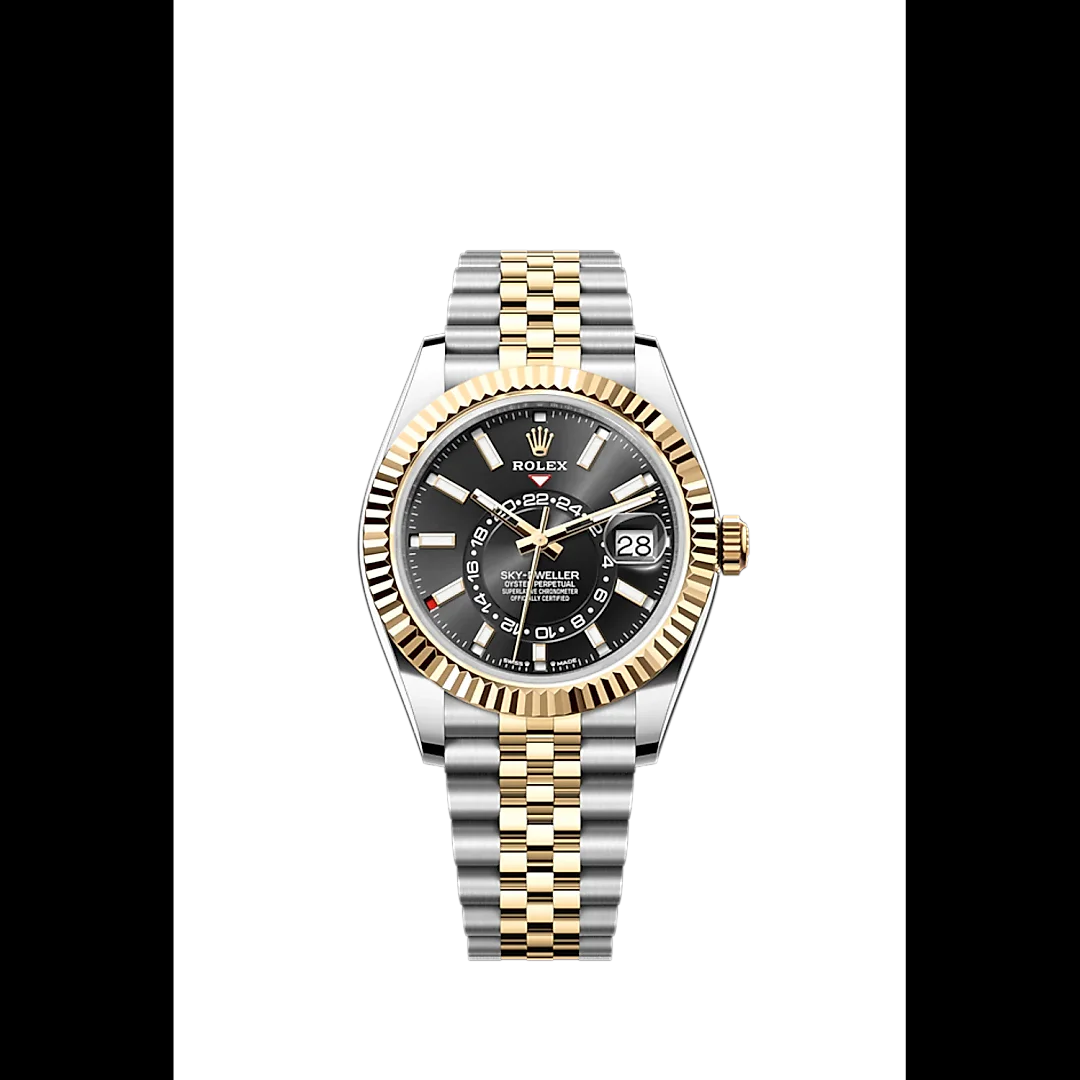 Rolex Sky-Dweller, 42mm, Oystersteel and 18k Yellow Gold, Black, Jubilee, Ref# 336933-0004