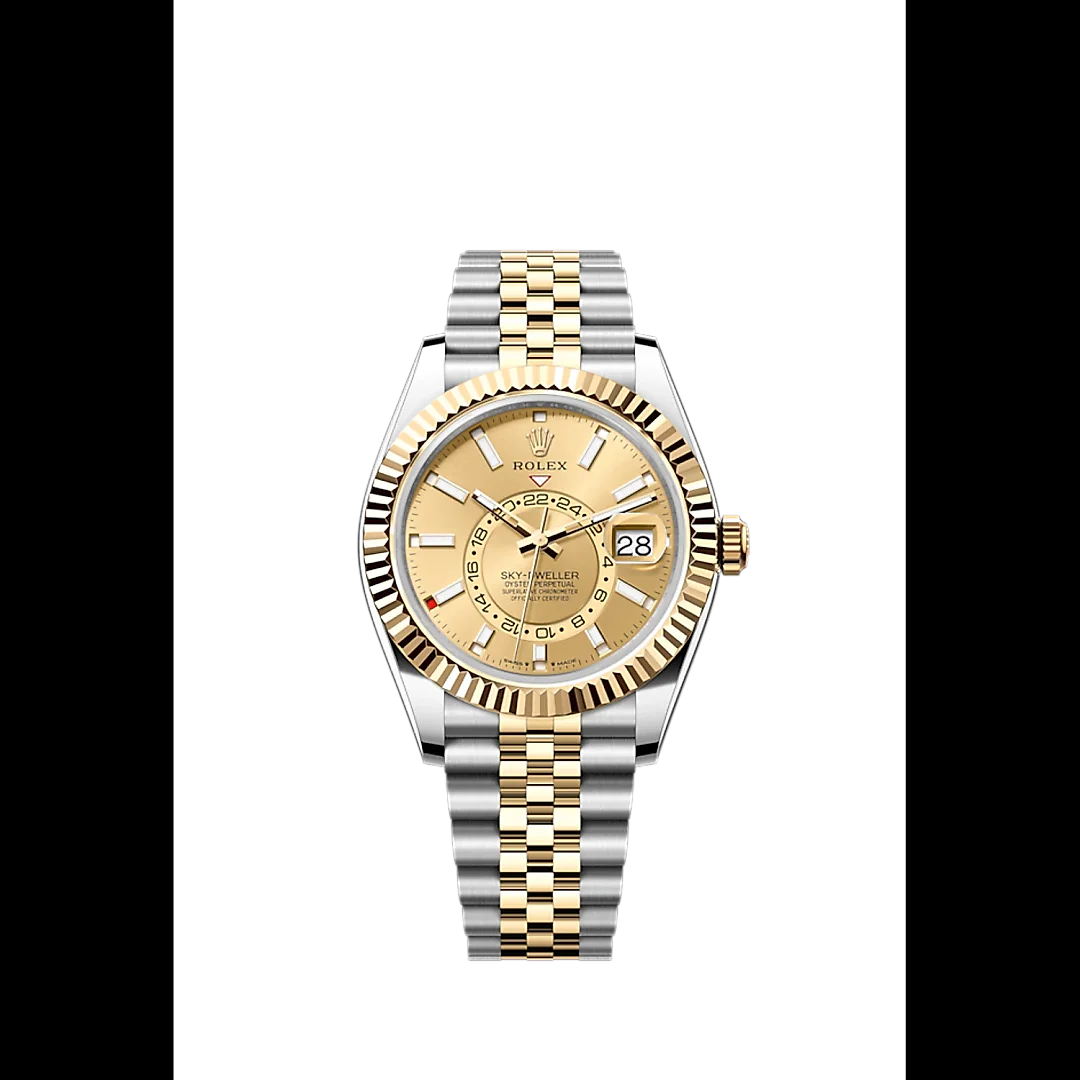 Rolex Sky-Dweller, 42mm, Oystersteel and 18k Yellow Gold, Champagne, Jubilee,Ref# 336933-0002