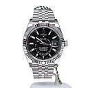Rolex Sky Dweller Black Dial 18K White Gold Bezel Steel Jubilee Men’s Watch 3100034