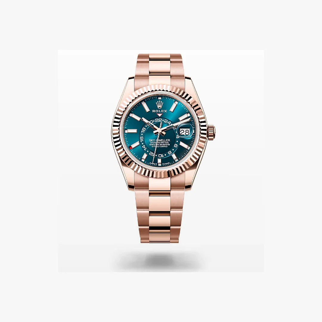 Rolex Sky-Dweller Everose Gold Blue-Green Turquoise Men’s Watch