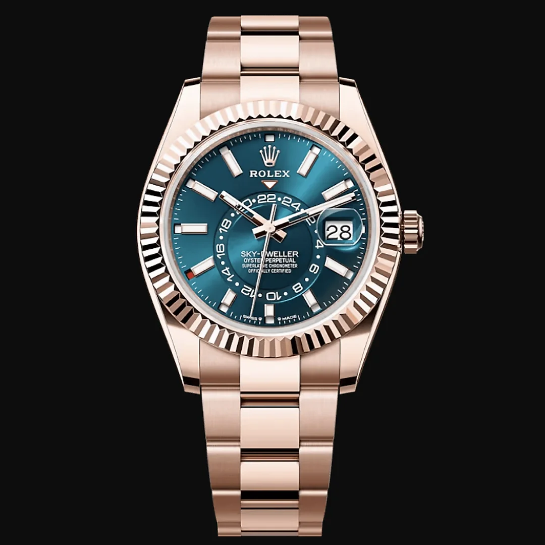 Rolex Sky-Dweller Everose Gold Blue-Green Turquoise Men’s Watch