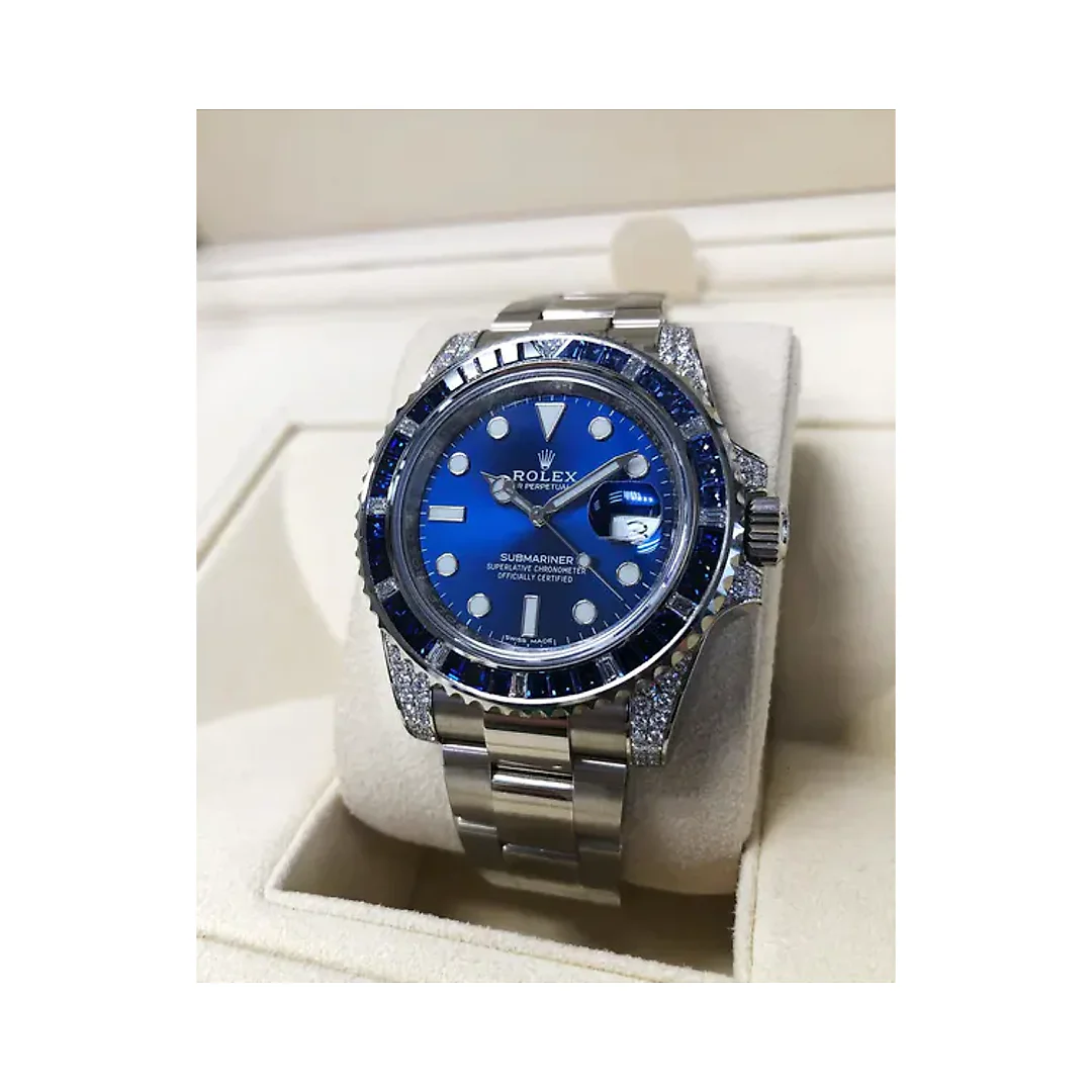 Rolex Submariner Date 116659 SABR 18K White Gold Diamonds Sapphires UNWORN