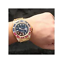 Rolex Submariner Golden Blue / Red Diamond Black Dial 40mm