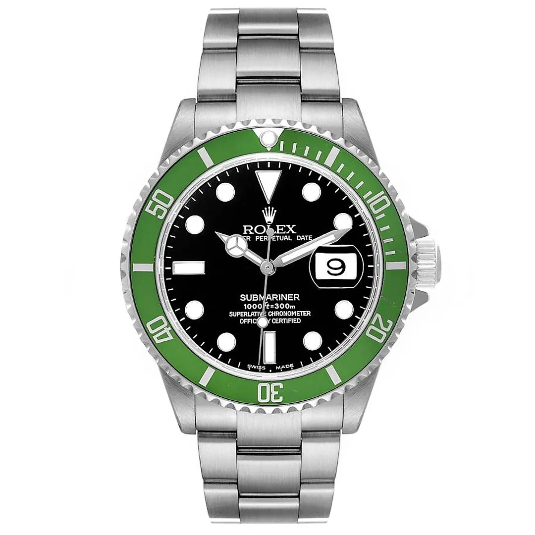 Rolex Submariner Green 50th Anniversary Steel Mens Watch 16610LV