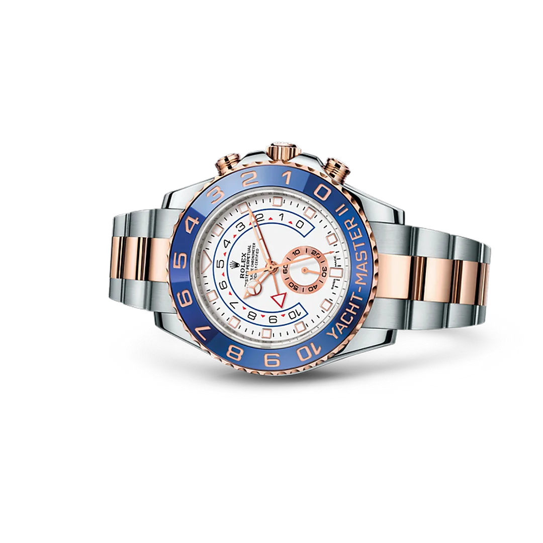 Rolex Yacht-Master II Two Tone Steel Rose Gold White Dial Watch 116681-0002
