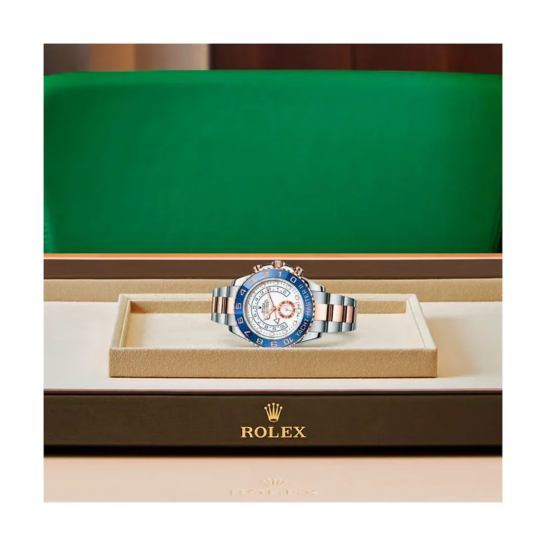 Rolex Yacht-Master II Two Tone Steel Rose Gold White Dial Watch 116681-0002