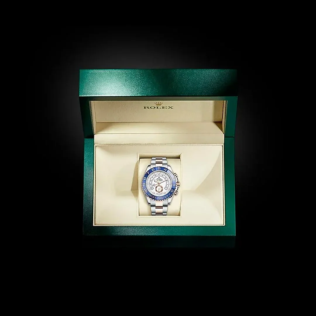 Rolex Yacht-Master II Two Tone Steel Rose Gold White Dial Watch 116681-0002