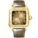 Santos de Cartier Large Brown Dial 18ct Yellow Gold Automatic Watch