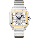 Santos de Cartier Large Skeleton Steel & 18ct Yellow Gold Bracelet Watch
