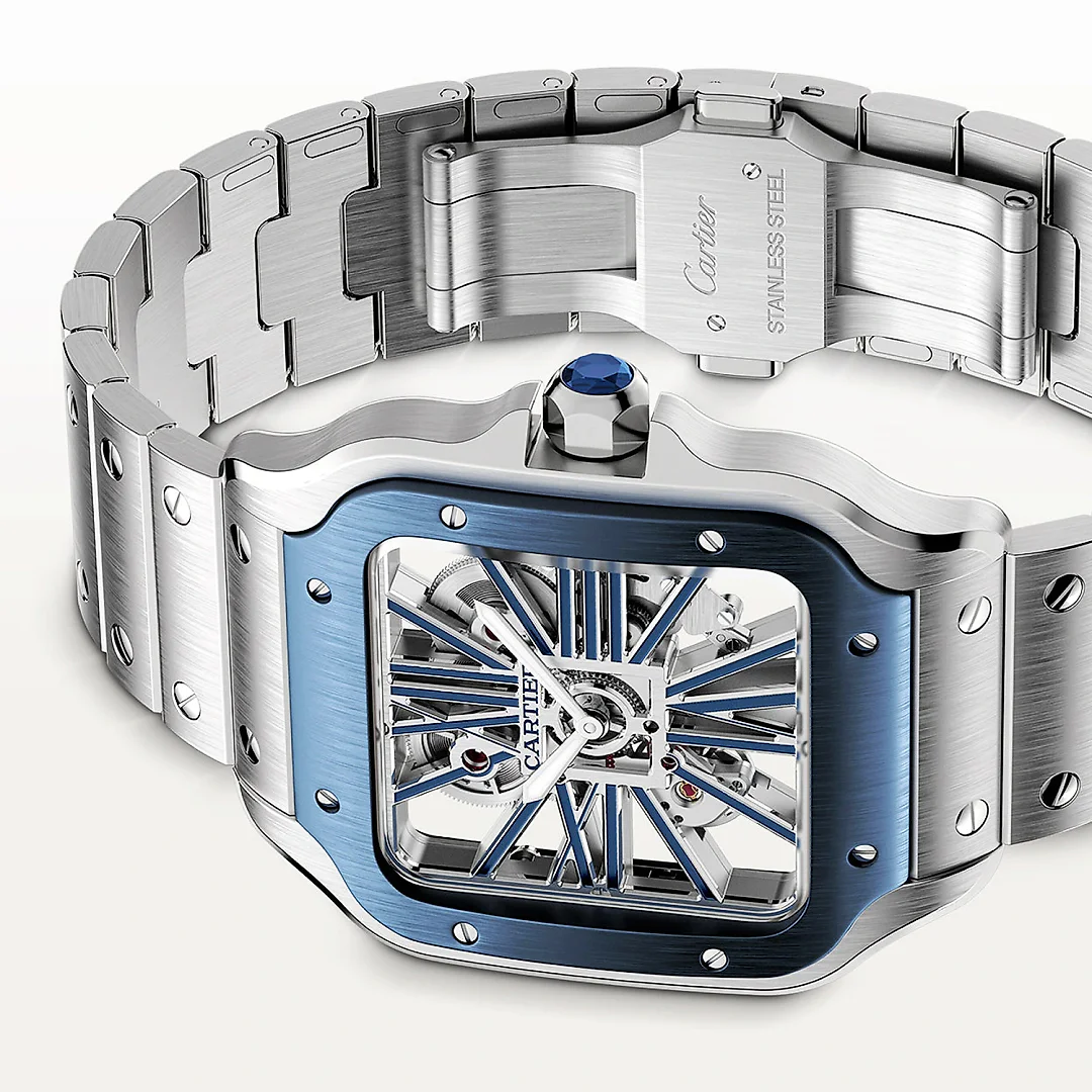 Santos de Cartier Large Skeleton/Blue Dial Men’s Watch