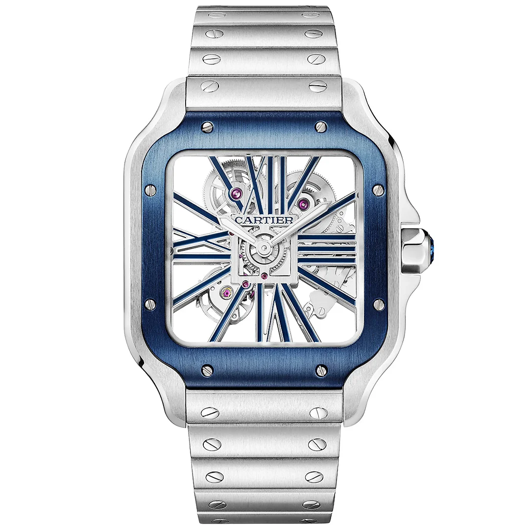 Santos de Cartier Large Skeleton/Blue Dial Men’s Watch