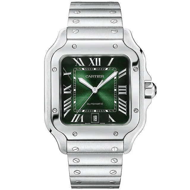 Santos de Cartier Large Smoky Green Dial Automatic Bracelet/Strap Watch