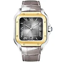 Santos de Cartier Large Two-Tone Grey Dial Bracelet/Strap Watch