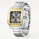 Santos de Cartier Large Two-Tone Grey Dial Bracelet/Strap Watch