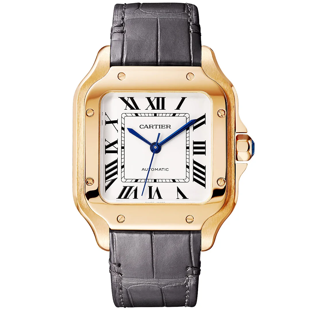 Santos de Cartier Medium Automatic 18ct Rose Gold Bracelet Watch