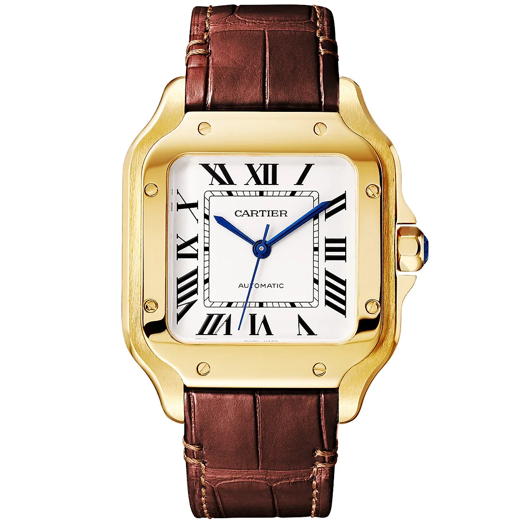 Santos de Cartier Medium Automatic 18ct Yellow Gold Bracelet Watch