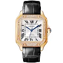Santos de Cartier Medium Diamond Set Automatic 18ct Rose Gold Watch