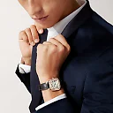 Santos de Cartier Medium Diamond Set Automatic 18ct Rose Gold Watch