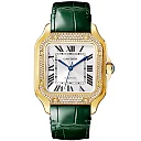Santos de Cartier Medium Diamond Set Automatic 18ct Yellow Gold Watch