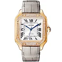 Santos de Cartier Medium Diamond Set Automatic 18ct Rose Gold Watch