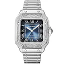 Santos de Cartier Medium Diamond Set Automatic Steel Bracelet/Strap Watch