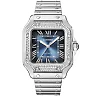 Santos de Cartier Medium Diamond Set Automatic Steel Bracelet/Strap Watch