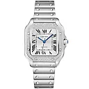 Santos de Cartier Medium Steel Diamond Set Bezel Bracelet/Strap Watch