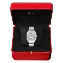 Santos de Cartier Medium Steel Diamond Set Bezel Bracelet/Strap Watch