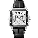 Santos de Cartier XL Chronograph Rubber/Leather Strap Watch