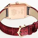 Santos-Dumont Large 18ct Rose Gold Silver Dial Diamond Bezel Watch