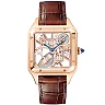 Santos-Dumont Large 18ct Rose Gold Skeleton Dial Automatic Watch