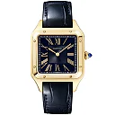Santos-Dumont Large 18ct Yellow Gold Blue Dial Strap Watch
