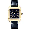 Santos-Dumont Large 18ct Yellow Gold Blue Dial Strap Watch