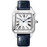 Santos-Dumont XL Steel & Silver Dial Leather Strap Watch