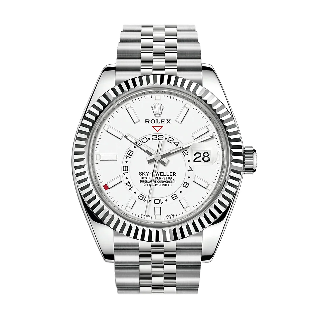 Sky Dweller White Dial 18K White Gold Bezel Steel Jubilee Men’s Watch 3100034