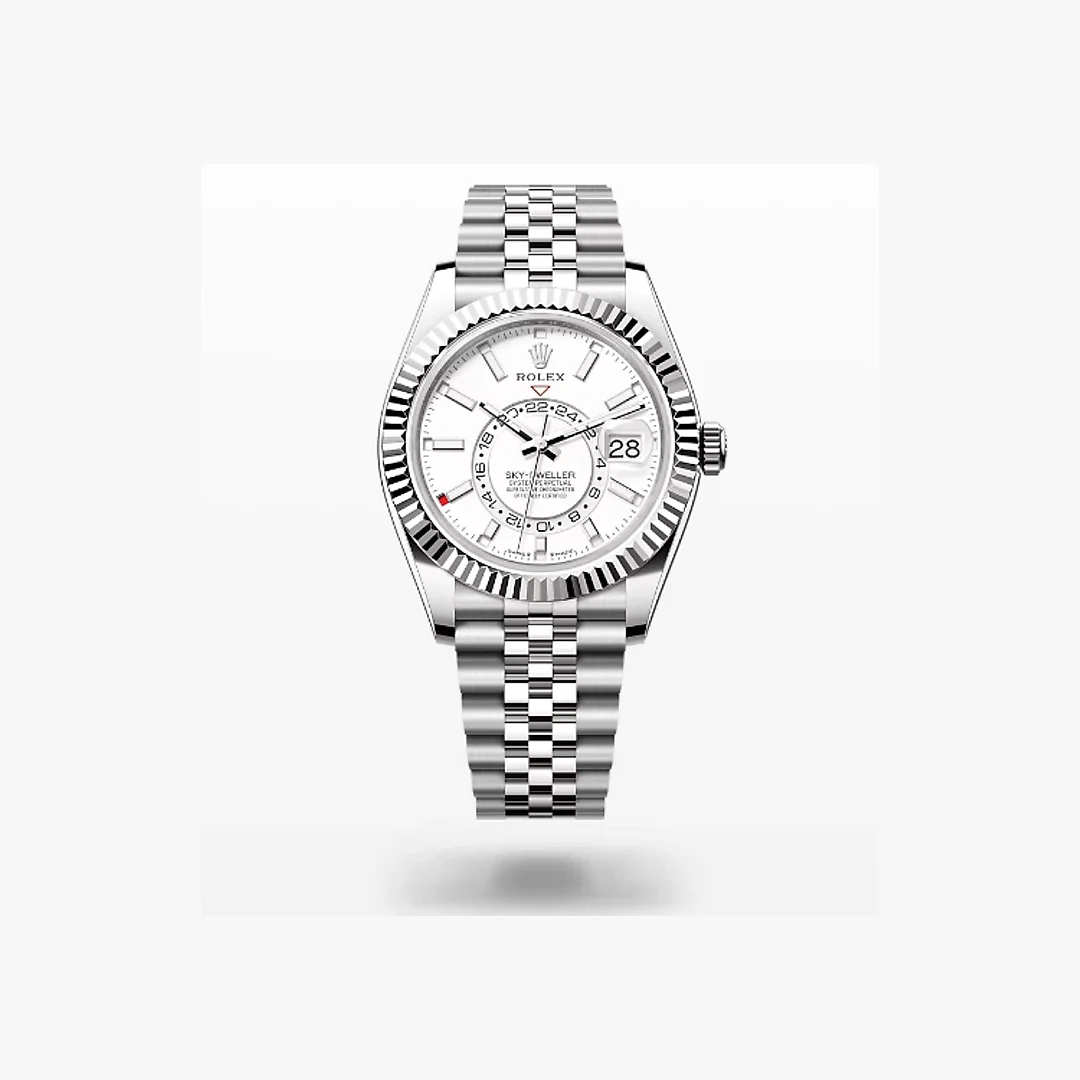 Sky Dweller White Dial 18K White Gold Bezel Steel Jubilee Men’s Watch 3100034