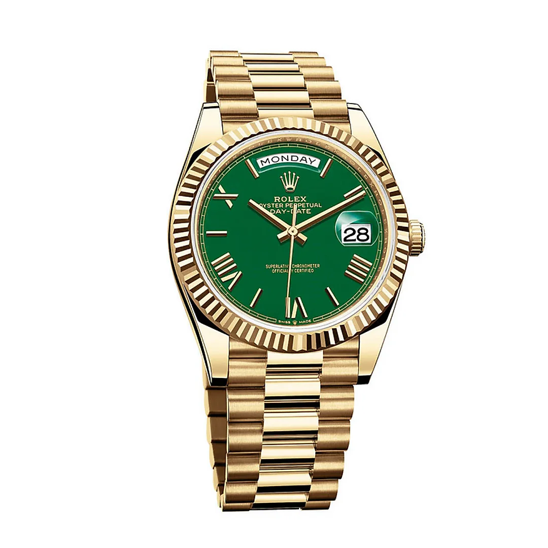 The Rolex Day-Date 40 With Green Lacquered Dial 228238