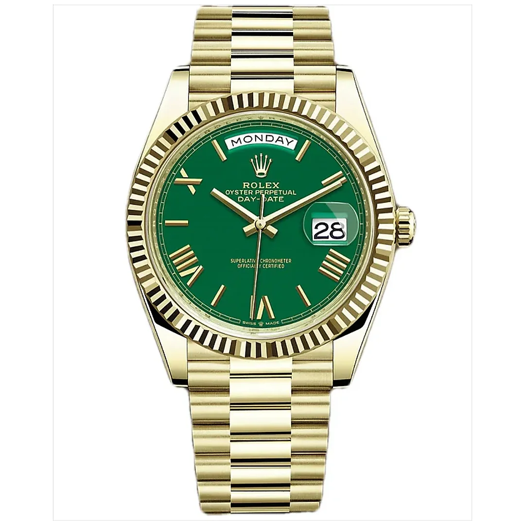 The Rolex Day-Date 40 With Green Lacquered Dial 228238