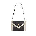 Y Gaby Satchel in Lambskin and Lamb Leather  Black&White